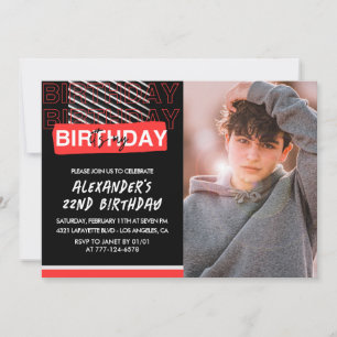 Invitaciones de cumpleaños número 22 para hombres