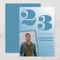 Invitaciones de cumpleaños número 23 gradiente azu