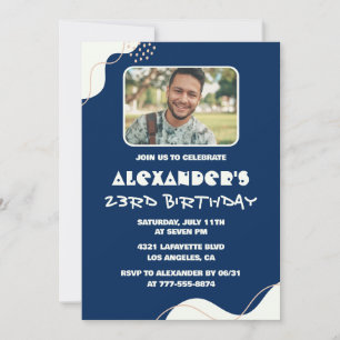 Invitaciones de cumpleaños número 23 hombres simpl