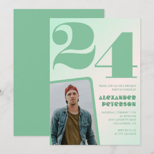 Invitaciones de cumpleaños número 24 con gradiente