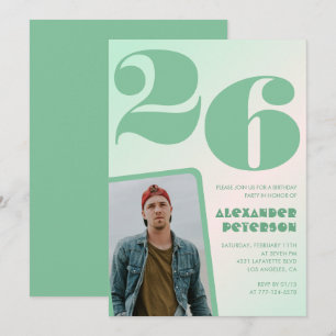Invitaciones de cumpleaños número 26 con gradiente