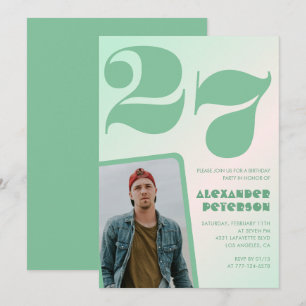 Invitaciones de cumpleaños número 27 con gradiente
