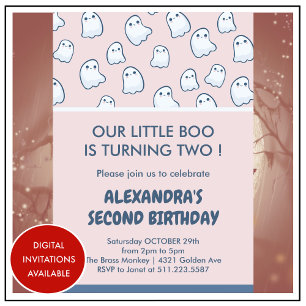 Invitaciones de cumpleaños número 2 de Halloween l
