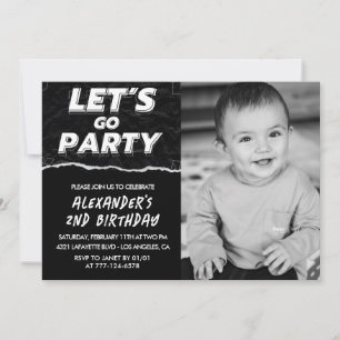 Invitaciones de cumpleaños número 2 para niño negr