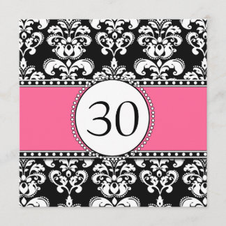 Invitaciones de cumpleaños número 30 de Black Dama