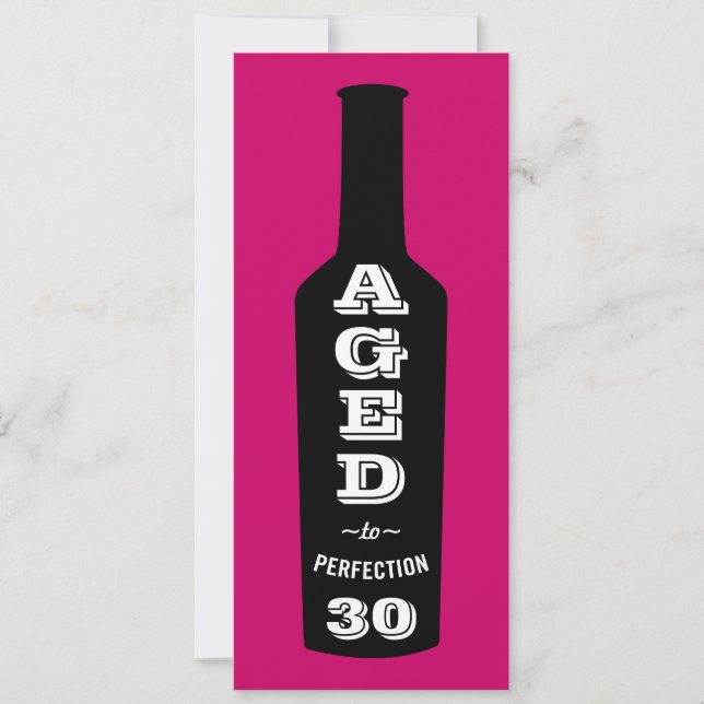 Invitaciones de cumpleaños número 30: Vino envejec (Anverso)