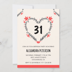 invitaciones de cumpleaños número 31 para ella flo