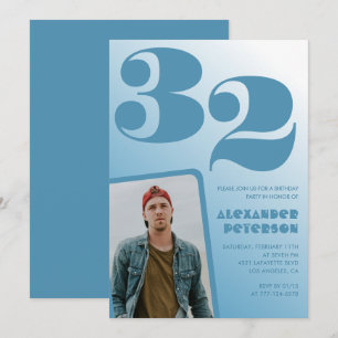 Invitaciones de cumpleaños número 32 con gradiente