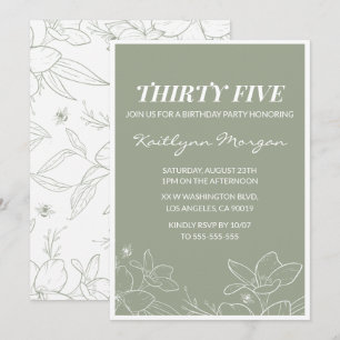 invitaciones de cumpleaños número 35 Elegantes Flo
