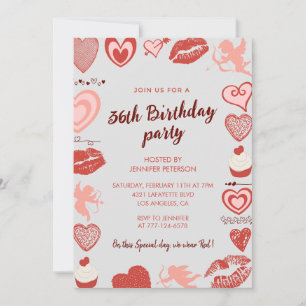 Invitaciones de cumpleaños número 36 Elegantes Cor