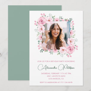 Invitaciones de cumpleaños número 36 florales de f