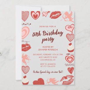 Invitaciones de cumpleaños número 37 Elegantes Cor