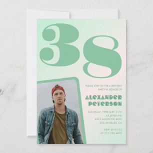 Invitaciones de cumpleaños número 38 gradiente ver