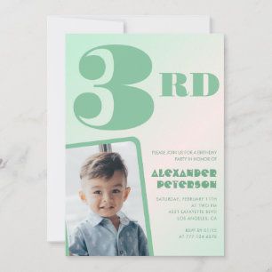 Invitaciones de cumpleaños número 3 con gradiente 