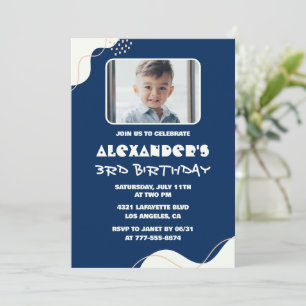 invitaciones de cumpleaños número 3 Niño Foto Simp