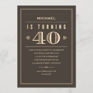 Invitaciones de cumpleaños número 40 para hombres