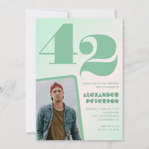Invitaciones de cumpleaños número 42 con gradiente