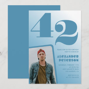 Invitaciones de cumpleaños número 42 con gradiente