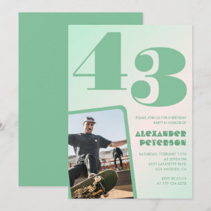 Invitaciones de cumpleaños número 43 con gradiente