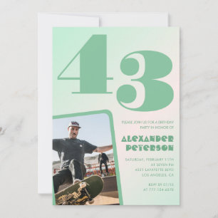 Invitaciones de cumpleaños número 43 gradiente ver