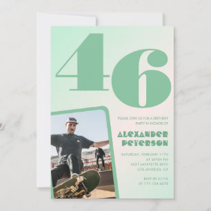 Invitaciones de cumpleaños número 46 con gradiente
