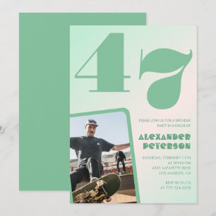 Invitaciones de cumpleaños número 47 con gradiente
