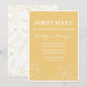 Invitaciones de cumpleaños número 47 Floral Modern