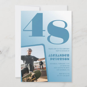 Invitaciones de cumpleaños número 48 gradiente azu