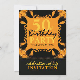 Invitaciones de cumpleaños número 50 con estampado
