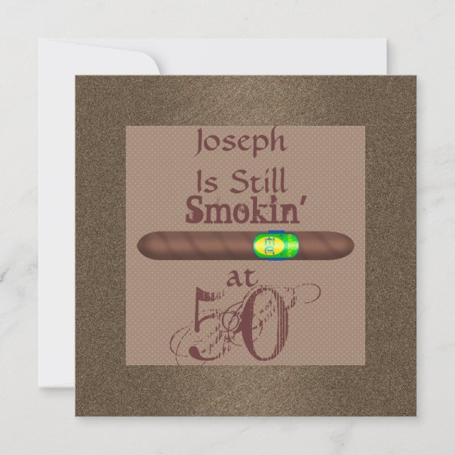 Invitaciones de cumpleaños número 50 de Cigar (Anverso)