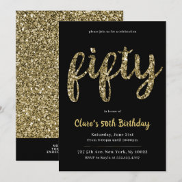 Invitaciones de cumpleaños número 50 de Purpurina 