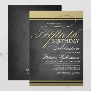 Invitaciones de cumpleaños número 50 formales de o
