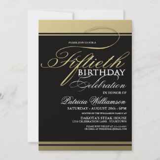 Invitaciones de cumpleaños número 50 formales de o