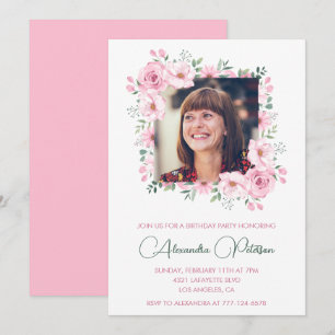 invitaciones de cumpleaños número 50 Foto Boho Ele