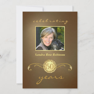 Invitaciones de cumpleaños número 50 - Monograma d