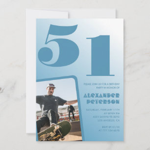 Invitaciones de cumpleaños número 51 con gradiente