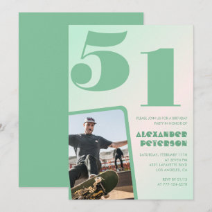Invitaciones de cumpleaños número 51 con gradiente