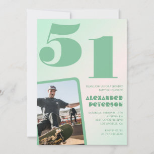 Invitaciones de cumpleaños número 51 con gradiente