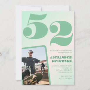 Invitaciones de cumpleaños número 52 con gradiente