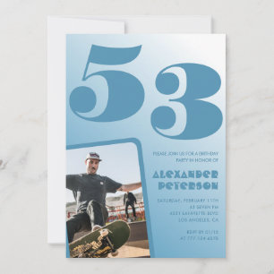 Invitaciones de cumpleaños número 53 con gradiente