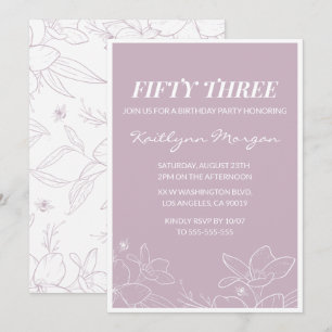 Invitaciones de cumpleaños número 53 elegantes mod