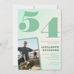 Invitaciones de cumpleaños número 54 con gradiente