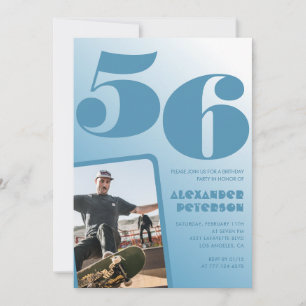 Invitaciones de cumpleaños número 56 con gradiente