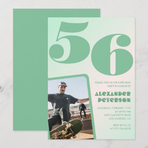 Invitaciones de cumpleaños número 56 con gradiente