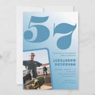 Invitaciones de cumpleaños número 57 con gradiente