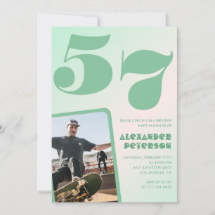 Invitaciones de cumpleaños número 57 con gradiente