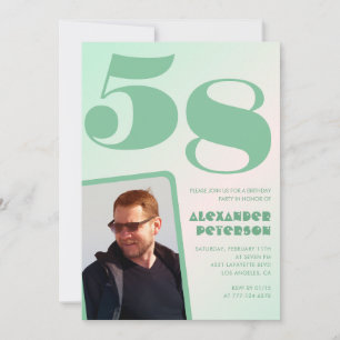 Invitaciones de cumpleaños número 58 con gradiente