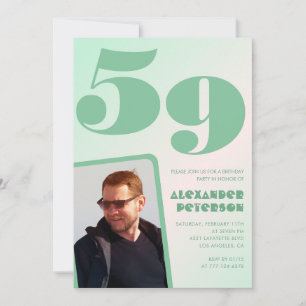 Invitaciones de cumpleaños número 59 con gradiente