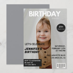 invitaciones de cumpleaños número 5 para ella Port