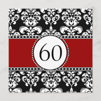Invitaciones de cumpleaños número 60 de Black Dama